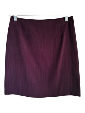 VTG 90s Office Siren Librarycore Burgundy Plum Straight Pencil Skirt Sz 3/4
